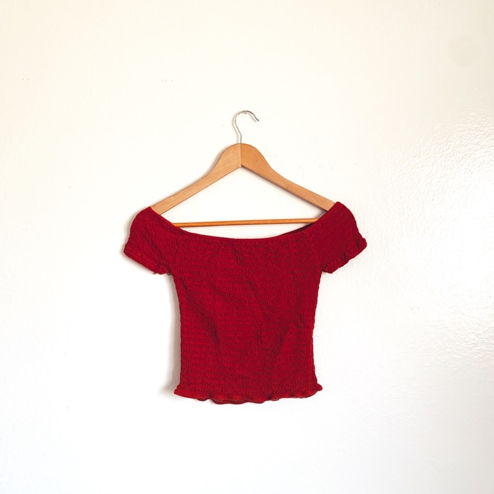 Off the shoulder Red Brandy Melville Top